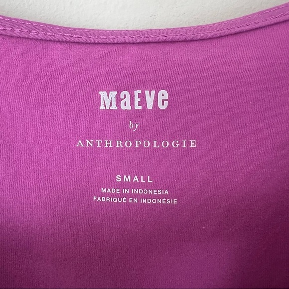 NWT Anthropologie Maeve Flutter Sleeve Ruched Crop Top Magenta - Picture 7 of 9